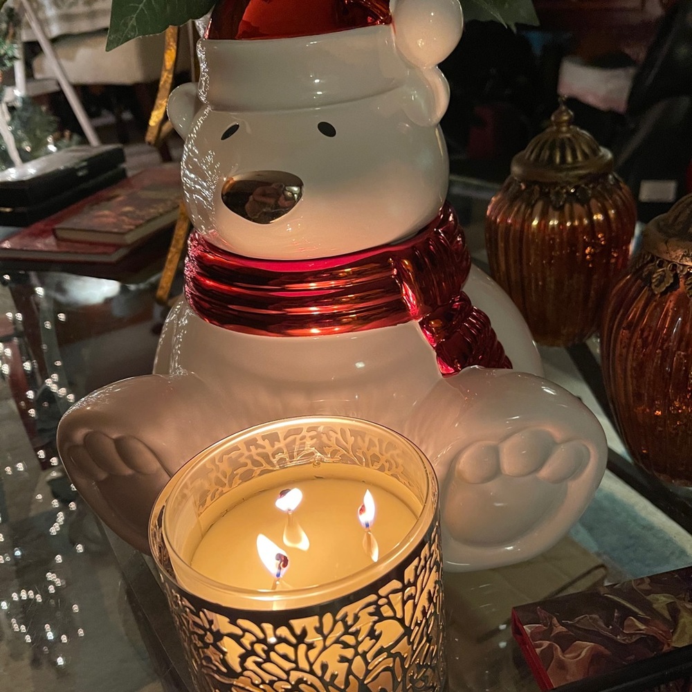 Slatkin PAWS Polar Bear Candle Holder/Cookie Jar
